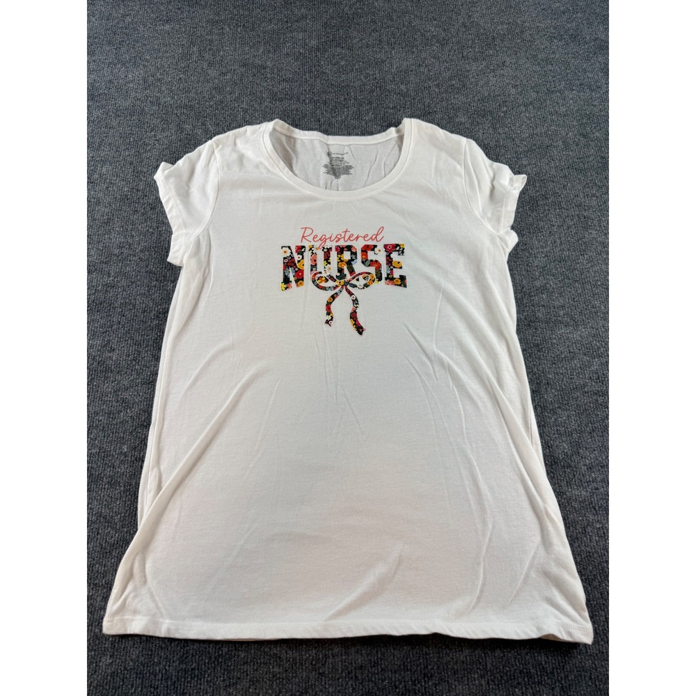 No Boundaries Registered Nurse Floral Graphic Tee White XXL NJ16T106HB